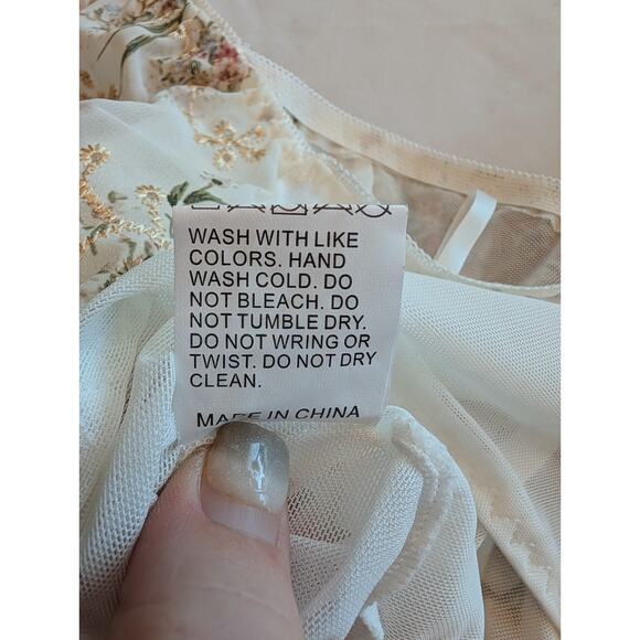 Women's Floral Puff Sleeve Fairy Festival Corset Top Size S Peasant‎ - Picture 6 of 8